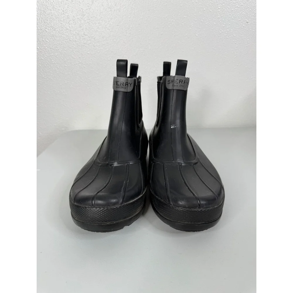 Sperry Men's Black Ankle Rain‎ Boots Size 9